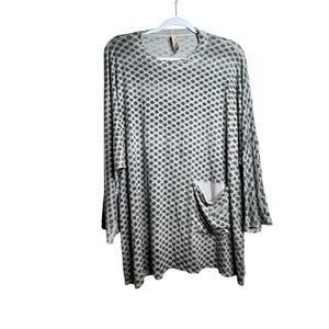 Cynthia Ashby Oversized Polka Dot Tunic Top Size S Dolman Sleeve Siro Rayon N29